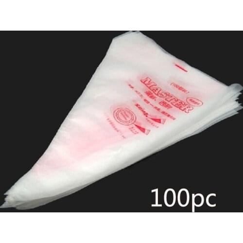 100pc Cake Disposable Cream Decorating Pastry Bag Baking Cake Tip Decor Piping Bag Fondant Acesseries Home Kitchen Cake Tool