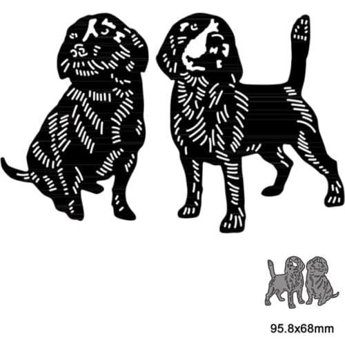 2pcs Animal Dog Metal Cutting Dies Mold Scrapbook Craft Mold Template Embossing Paper Mold Making New
