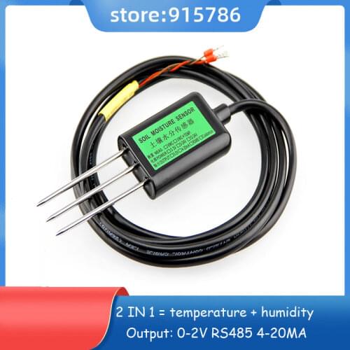 2 IN 1 temperature + humidity soil sensor / 4-20MA soil temperature and humidity sensor / 0-2V RS485 automatic irrigation sensor