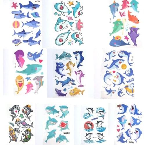 30Pcs/lot Cartoon Water Transfermation Temporary Children Tattoo Paper For Kids Fake Tattoo Stickers