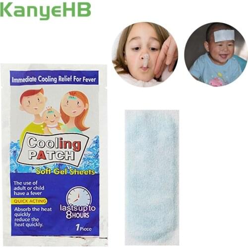5bags Cooling Patches Baby Fever Down Medical Plaster Lower Temperature Ice Gel Polymer Hydrogel Migraine Headache Pad A167