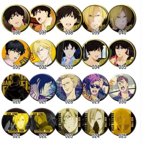 58mm Anime Badges BANANA FISH Ash Lynx Okumura Eiji Cosplay Badges Cool Brooch Pins