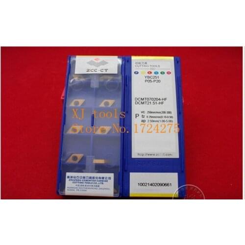Free Shipping DCMT070204 HF YBC251 (10pcs/lot) Cemented Carbide Cutting tools turning insert