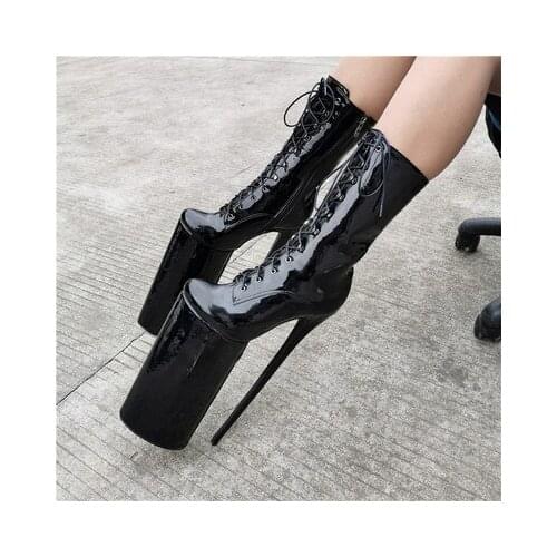 Fashion sexy knight female high heel platform ankle boots for women autumn winter shoes black pole dancing motorcycle booties