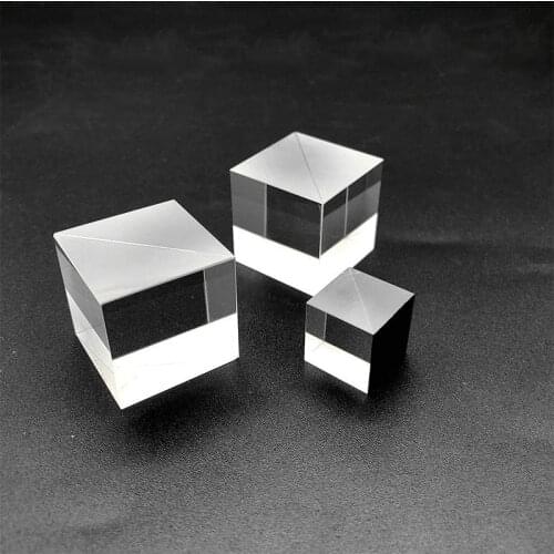Custom Beamsplitter Prism 20*20*20mm Right Angle Triangle Prism Cube Beamsplitter AR Coating Right Angle Prism Glue Prism