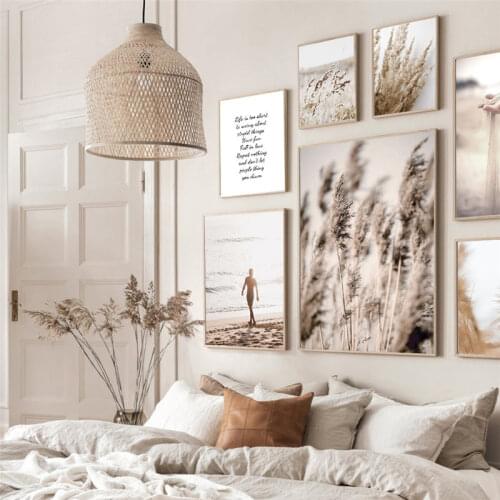 Tree Man Wheat Field Reed Natural scenery Wall Art Canvas Painting Nordic Posters And Prints Wall Pictures For Living Room Decor