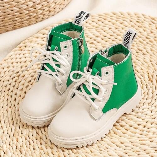 Kids Boots Genuine Leather Warm Shoes Girls Ankle Boots Fashion Velvet Waterproof Boots Children Martin Winter Shoes For Girls