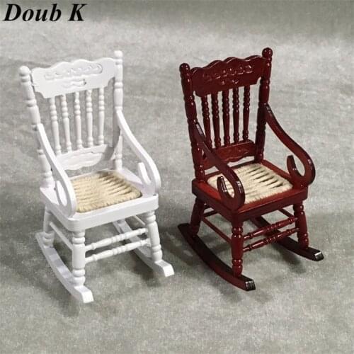 Doub K 1:12 Doll House Mini Furniture toy simulation wooden chair model toys DOLLHOUSE pretend play toy for children girls cute