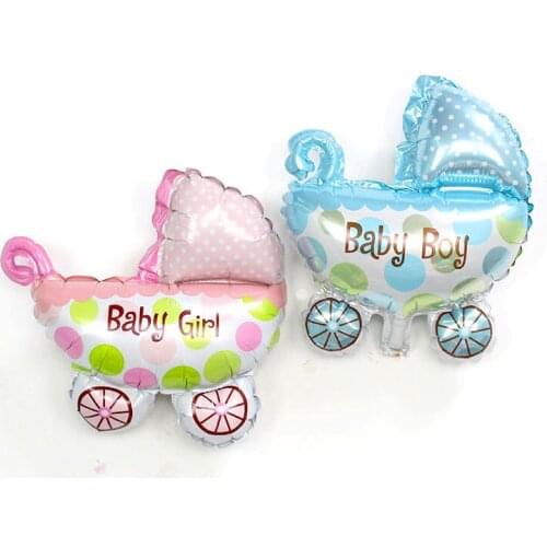 KAMMIZAD Pram Balloons Gender Reveal Baby Shower Mini 50pcs/lot Party Aluminium Foil Party Decoration Mini Globos Supplies