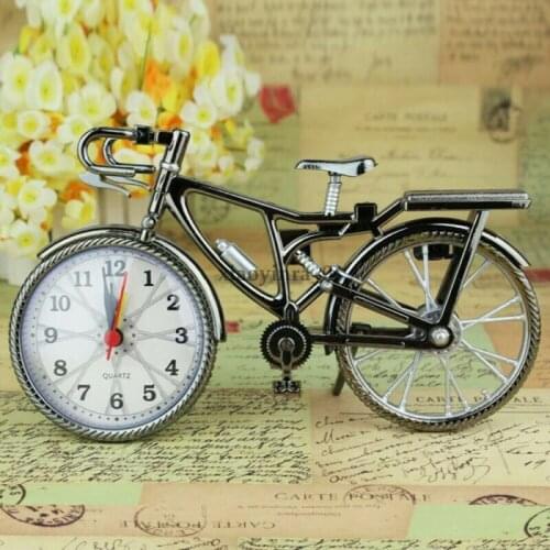 Creative Retro Bicycle Table Clocks Arabic Numeral Alarm Clock Home Office Desk Vintage Iron Big Clock Home Decor Gift