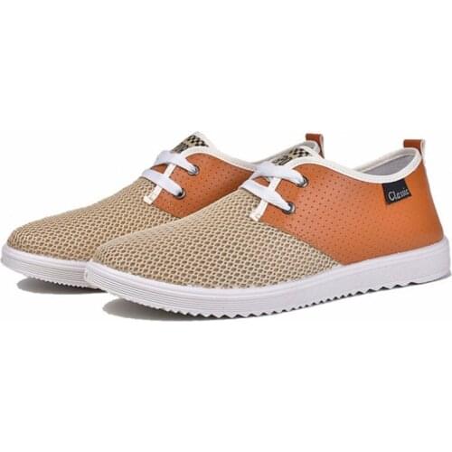 Spring Fashion Casual Mesh Mens Shoes Flat Bottom Sports Shoes Breathable Outdoor Running Shoes Driving Lightweight Shoes