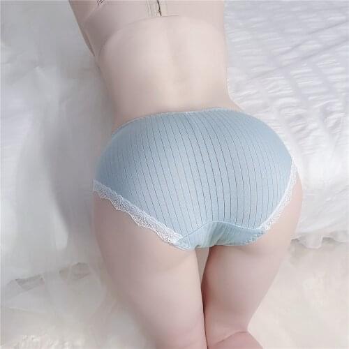 Lace Patchwork Low Waist Breathable Lingerie Sexy Underwear Women Seamless Transparent Panties Japanese Girls Sweet Cute Briefs