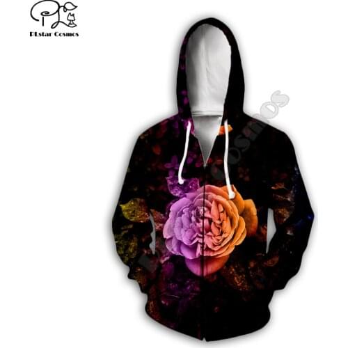 Fashion hoodies 3D printed Flowers Sweatshirt Hoodie Harajuku Autumn Streetwear women foe men Casual Tracksuit style-3