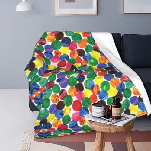 The Very Hungry Caterpillar Abstract Dots Ultra-Soft Micro Fleece Blanket Home Decor Warm Anti-Pilling Flannel Throw Blanket