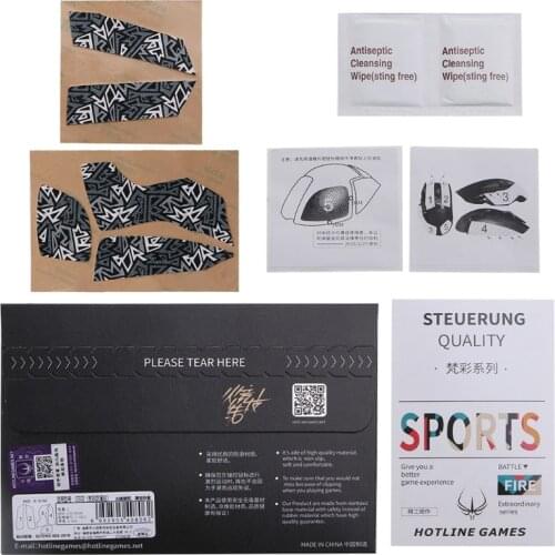 Original Hotline Games Mouse Skates Side Stickers Sweat Resistant Anti-slip Grip Tape for logitech G502 Mouse [Ice Peak]