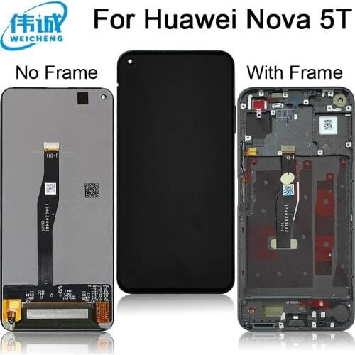 Original lcd For Huawei Nova 5T LCD Display Frame Screen Touch Digitizer Assembly LCD YAL-L21 L61A L61D L71A Touch Repair Parts