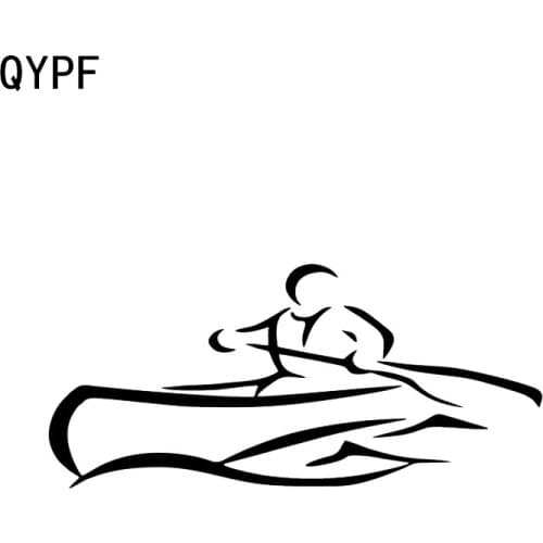 QYPF 13.7*6.2CM Unique Water Rafting River Raft Decor Car Styling Sticker Vinyl Silhouette Accessories C16-1254