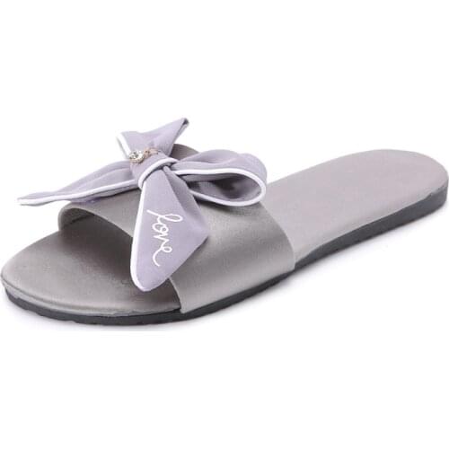 Women Slides 2019 Summer Style Fashion Slippers Sandals Flip Flops Female Casual Beach Slides Bow Sandals Comfortable Flat Shoes