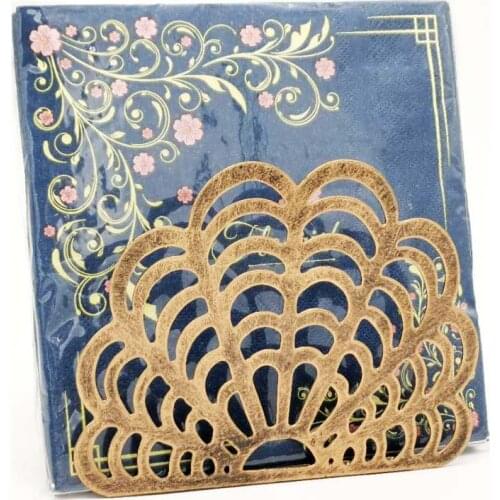 Mediterranean Abstract Seashell Desktop Paper Towel Rack Vertical Creative Retro Napkin Seat Iron Scallop Restaurant Decoration