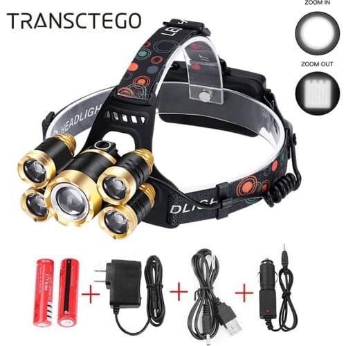 15000 Lumens Led Headlamp Zoom Headlight XM-L2 T6 Head Torch Rechargeable Flashlight Waterproof Fishing Hunting 18650 Head Lamp