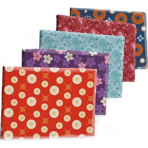 Japanese Style Hefeng Flowers Printed Bullet Textured Liverpool Patchwork Tissue Kids home textile 50*145cm