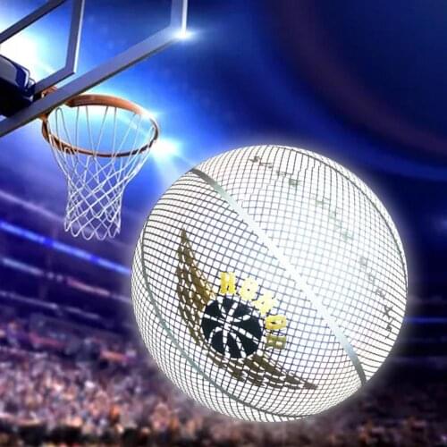 9th Standard Size Luminous Street Rubber Basketball Reflective Basketball PU Rubber Luminescence Glowing bright Light