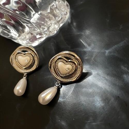 French Baroque high-precision bead earrings niche gentle intellectual elegant earrings