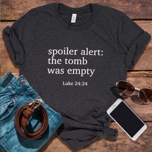 The Tomb Was Empty Shirt 2020 Christian Tshirt Easter Christian Gift White Top Plus Size Women Streetwear Tee Harajuku Print