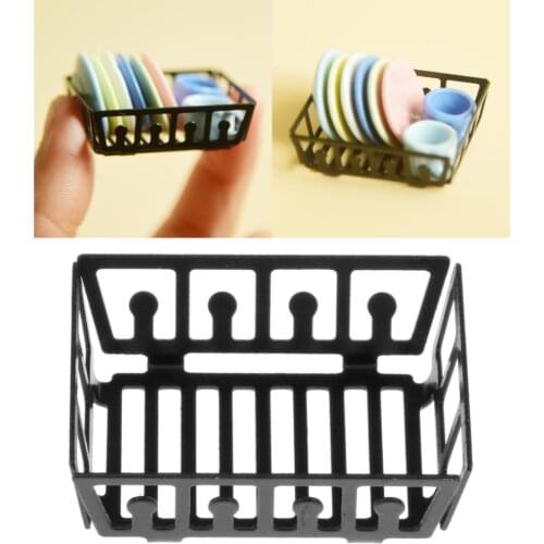 1/12 Dollhouse Furniture Miniatures Dishes Rack Kitchenware Decoration