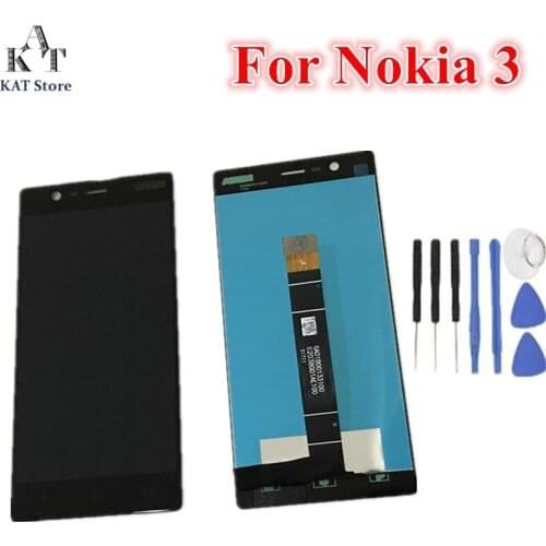 1Pcs For Nokia 3 LCD TA-1032 TA-1020 TA-1028 5.0 Inch LCD Display Touch Screen Digitizer Assembly + Tempered Glass Gift Tools