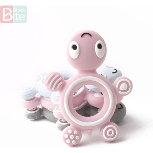 Bite Bites BPA 1PC Tortoise Shaped Free Silicone Beads DIY Baby Necklace Accessories Chewable Teething Tooth Care Products New