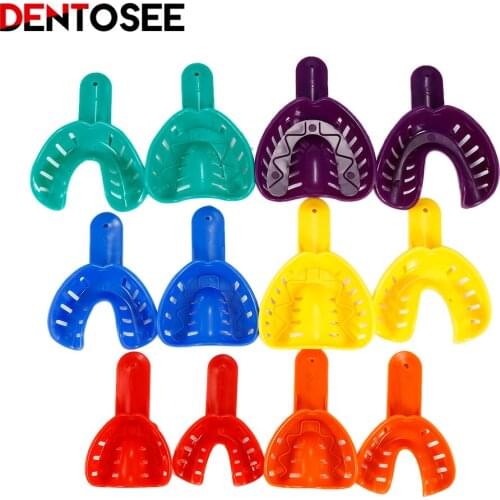 12pcs/set Plastic Teeth Holder Trays Dental Impression Trays Central Supply Durable Dental Care Teeth Holder For Dental Tools