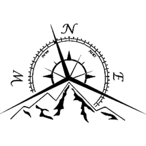 13.7cm*9.4cm NSWE Fashion Mountains Compass Rose Decal Nautical Compass Navigate Car Sticker S6-3534
