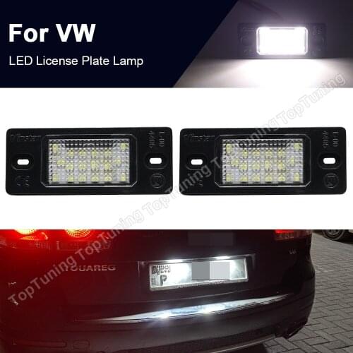 2X LED Number License Plate Light Lamp For VW Touareg Tiguan Golf5 Passat B5 Bora Saloon Variant For Porsche Cayenne 955/957