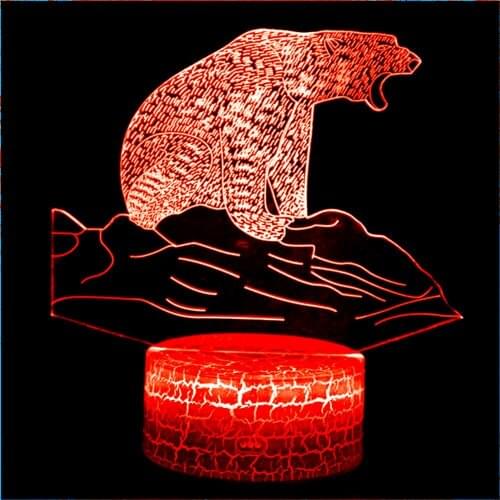 Animal 3D Abstract Illusion Three-dimensional Holographic Bear Doll Decoration Decoration Creative Toy Model Gift Night Light