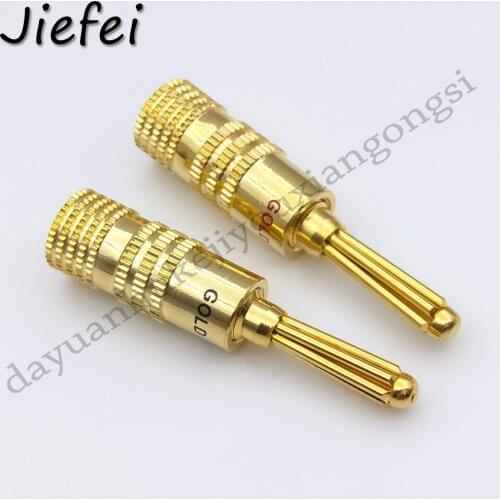 4-100pcs New High Quality 4mm 24k Gold Plated Musical Speaker Copper Cable Wire Pin Banana snake Plug Connector