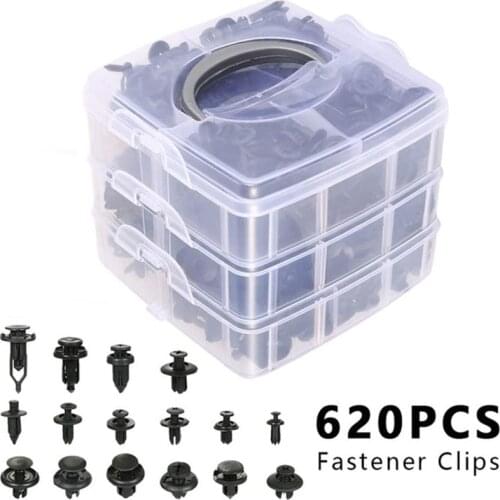 620Pcs/box Auto Fastener Clip Universal car Bumper Rivet Fixer Fender Fastener Fixing Clip Tool Boxed Mixed Accessories
