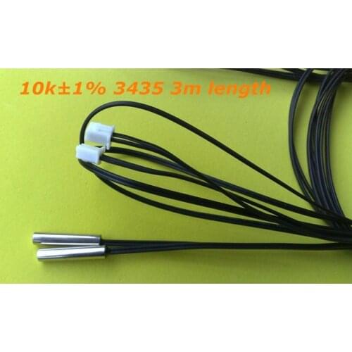 90pcs/lot ntc sensor Thermistor tail with XH (2.54) terminal 2Y connector 3435 10k 1% 3m NTC temperature sensor