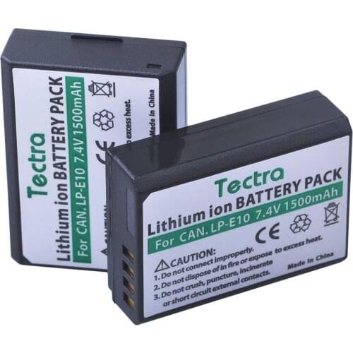 Tectra 2pc for Canon LP-E10 LPE10 Battery+Dual Charger /USB cable for Canon EOS 1100D 1200D 1300D 2000D Rebel T3 T5