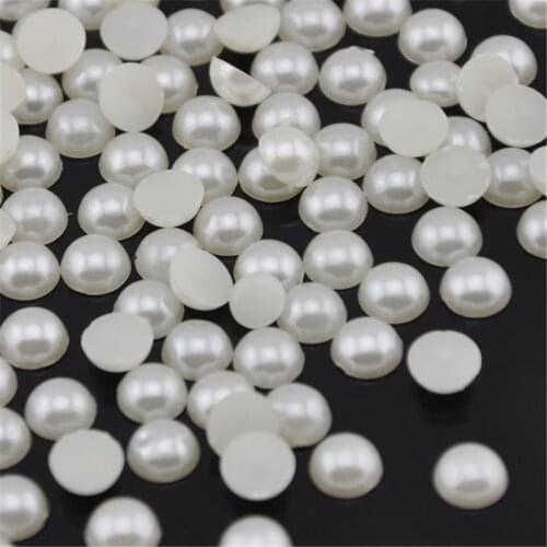 Free shipping 50pcs 8mm Beige imitation pearl beads half round Flatback Pearl DIY Phone Case DIY Design Deco Supply