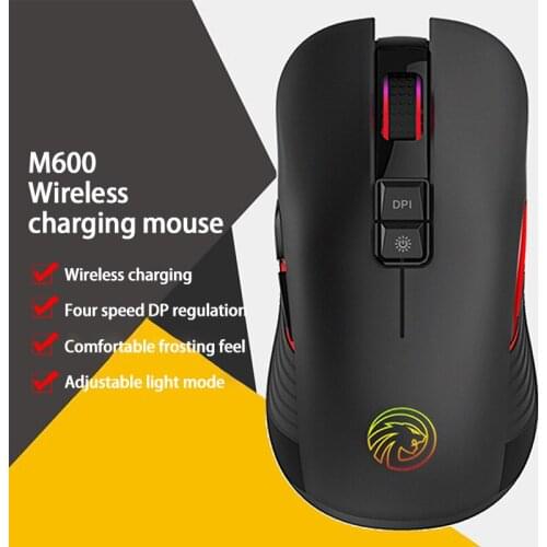 M600 2.4G Wireless Mouse With USB Receiver Dazzling RGB Luminous Silent Click Optical 6 Keys Gaming Mouse For Laptop Desktops