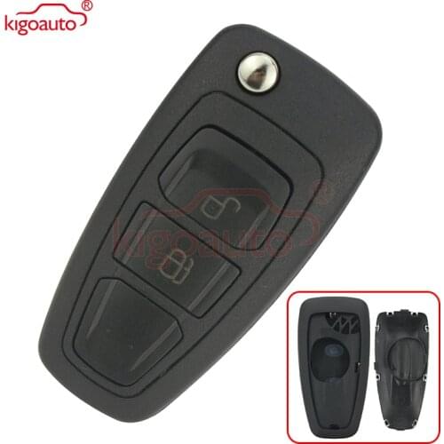 Kigoauto 2 Button Remote Flip Car Key shell For Ford Ranger C-Max Focus Grand C-Max Mondeo 5WK50165 5WK50166 5WK50168 5WK50169
