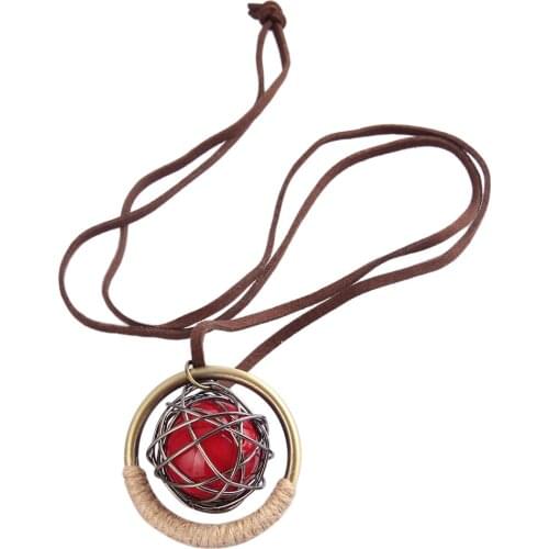 Ethnic Long Sweater Necklace Chain Bird Neat Ball Pendant Classical Costume