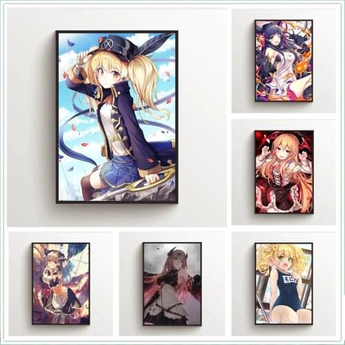 WTQ Canvas Painting Anime Posters Rage of Bahamut Monica Olivia Retro Poster Wall Decor Wall Art Picture for Living Room Decor