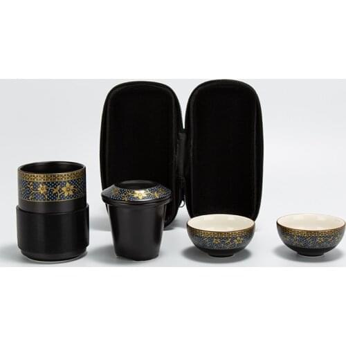 Ceramics Tea Sets Vintage Tea Pot Tea Cup Tea Strainer Teaware Office Portable Outdoor Travel Quik Cup With Handbag Tea Kettle