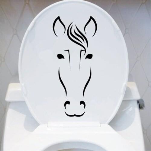 Creative Horse Face Bathroom Toilet Decals Wall Stickers For Kids Rooms Home Decor 4WS-0083