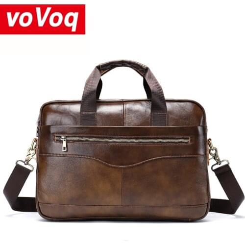 Men Bag Mens Genuine Leather Bag Male Shoulder Bag Men Laptop Business Brand Handbag Crossbody Bag with Shoulder Starp Black