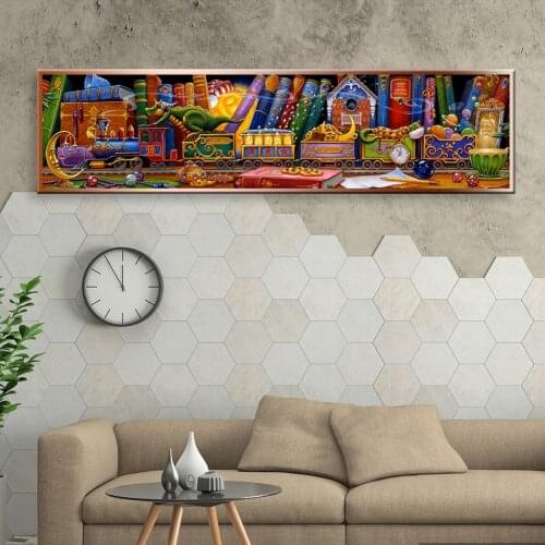 5D DIY Full Drill Round Diamond Painting Dream Train Diamond Embroidery Mosaic Kit Home Decor for Bead Art Wall Gift