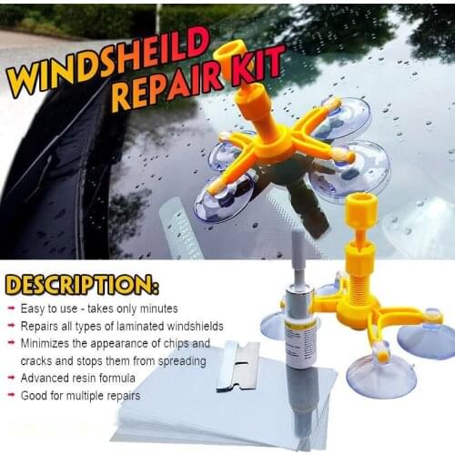 Car Windshield Repair Kit Quick Fix Kit Resin Sealer DIY Auto Window Screen Polishing Car Cracked Glass Windscreen Repair Tool