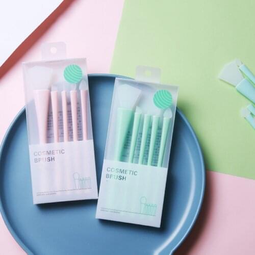 5Pcs Silicone Face Mask Makeup Brushes Set Facial Care Applicator Easy Colored Silicone Eyeshdow Eyeliner Concealer Mask Brush